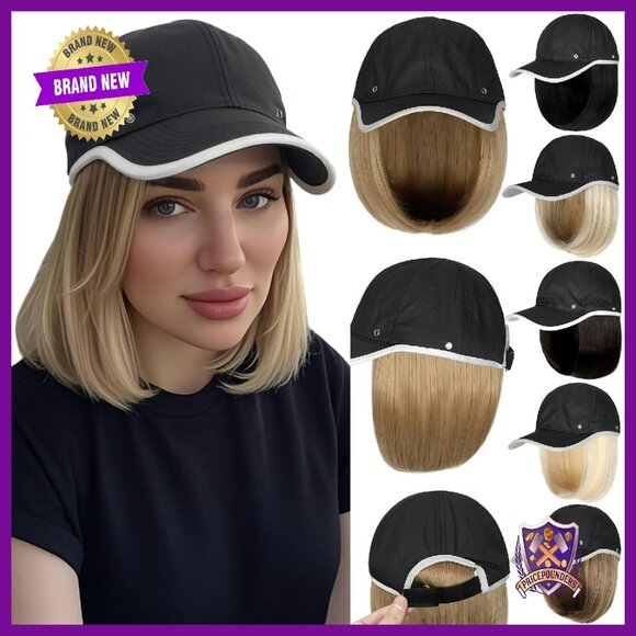 Waterproof Baseball Cap Wig 14in Synthetic Hairpiece Adjustable Quick Dry Hat